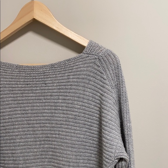 Roots Knit Scoop V Neck Sweater Grey - Picture 6 of 9